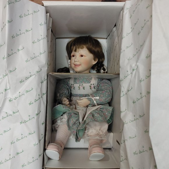 Danbury Mint A Stitch In Time Vintage 1992 Porcelain Doll MIB